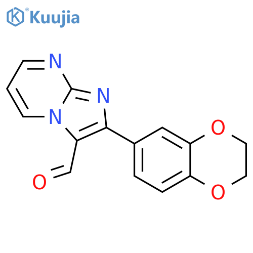 2-(2,3-Dihydro-1,4-benzodioxin-6-yl)-imidazo1,2-apyrimidine-3-carboxaldehyde structure