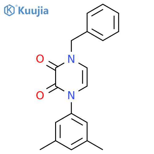 1-benzyl-4-(3,5-dimethylphenyl)-1,2,3,4-tetrahydropyrazine-2,3-dione structure