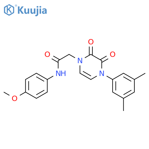 2-4-(3,5-dimethylphenyl)-2,3-dioxo-1,2,3,4-tetrahydropyrazin-1-yl-N-(4-methoxyphenyl)acetamide structure