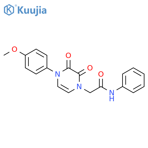 2-4-(4-methoxyphenyl)-2,3-dioxo-1,2,3,4-tetrahydropyrazin-1-yl-N-phenylacetamide structure