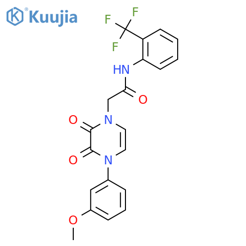 2-4-(3-methoxyphenyl)-2,3-dioxo-1,2,3,4-tetrahydropyrazin-1-yl-N-2-(trifluoromethyl)phenylacetamide structure