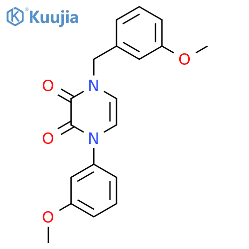 1-(3-methoxyphenyl)-4-(3-methoxyphenyl)methyl-1,2,3,4-tetrahydropyrazine-2,3-dione structure