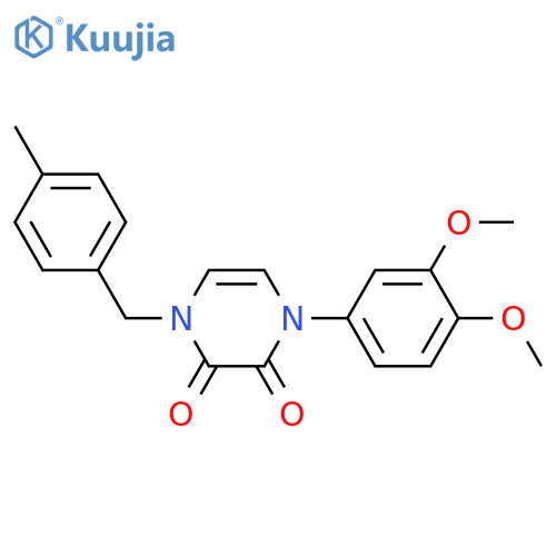 1-(3,4-dimethoxyphenyl)-4-(4-methylphenyl)methyl-1,2,3,4-tetrahydropyrazine-2,3-dione structure