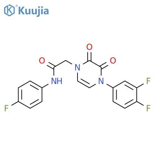 2-4-(3,4-difluorophenyl)-2,3-dioxo-1,2,3,4-tetrahydropyrazin-1-yl-N-(4-fluorophenyl)acetamide structure