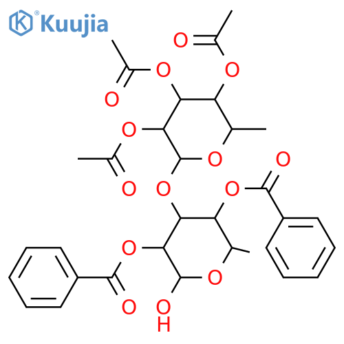 3-O-α-L-Rhamnopyranosyl-L-rhamnose; α-Pyranose-form, 2,4-Dibenzoyl, 2',3',4'-tri-Ac structure