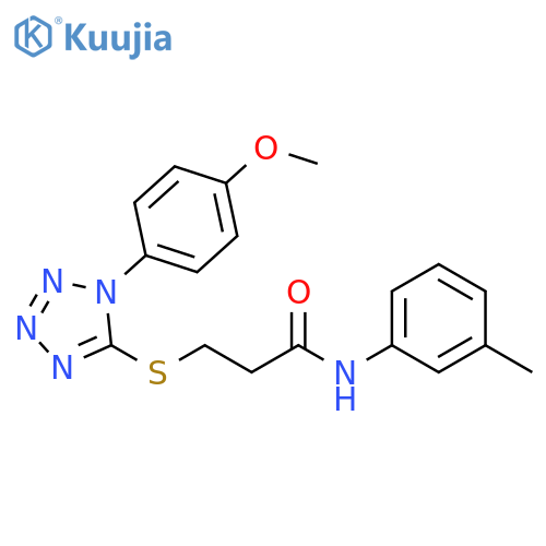 3-{1-(4-methoxyphenyl)-1H-1,2,3,4-tetrazol-5-ylsulfanyl}-N-(3-methylphenyl)propanamide structure