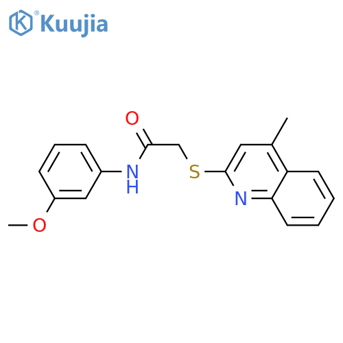 N-(3-methoxyphenyl)-2-(4-methylquinolin-2-yl)sulfanylacetamide structure