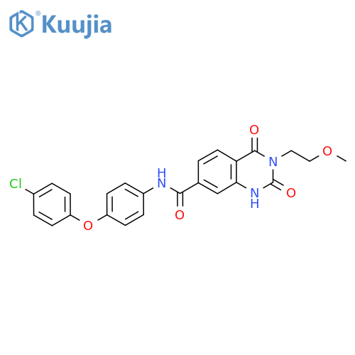 N-4-(4-chlorophenoxy)phenyl-3-(2-methoxyethyl)-2,4-dioxo-1,2,3,4-tetrahydroquinazoline-7-carboxamide structure