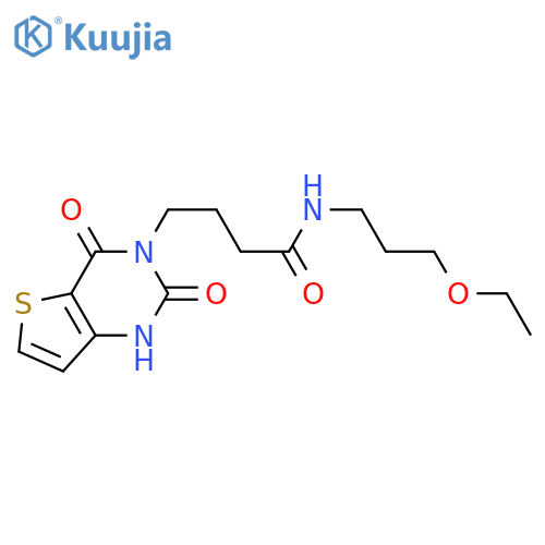 4-{2,4-dioxo-1H,2H,3H,4H-thieno3,2-dpyrimidin-3-yl}-N-(3-ethoxypropyl)butanamide structure