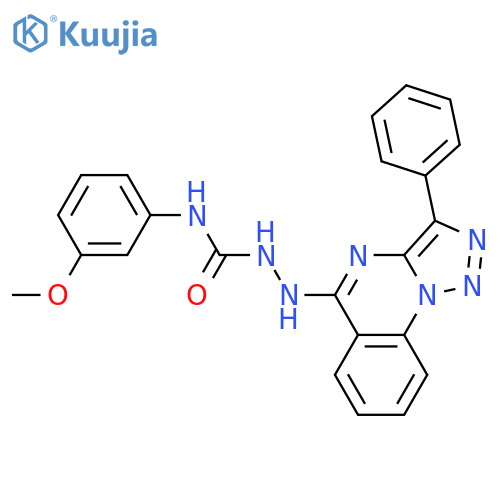 1-(3-methoxyphenyl)-3-({3-phenyl-1,2,3triazolo1,5-aquinazolin-5-yl}amino)urea structure