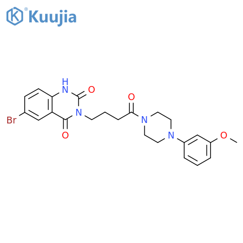 6-bromo-3-{4-4-(3-methoxyphenyl)piperazin-1-yl-4-oxobutyl}-1,2,3,4-tetrahydroquinazoline-2,4-dione structure