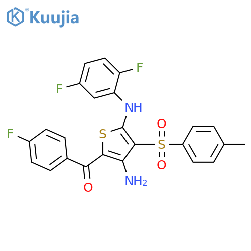 N2-(2,5-difluorophenyl)-5-(4-fluorobenzoyl)-3-(4-methylbenzenesulfonyl)thiophene-2,4-diamine structure