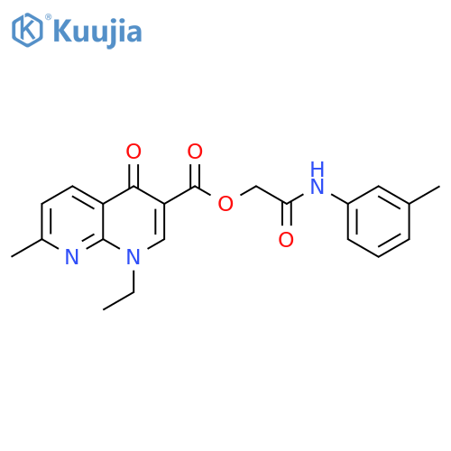(3-methylphenyl)carbamoylmethyl 1-ethyl-7-methyl-4-oxo-1,4-dihydro-1,8-naphthyridine-3-carboxylate structure