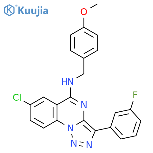7-chloro-3-(3-fluorophenyl)-N-(4-methoxyphenyl)methyl-1,2,3triazolo1,5-aquinazolin-5-amine structure