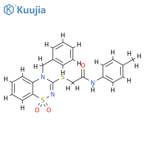 2-(4-benzyl-1,1-dioxo-4H-1lambda6,2,4-benzothiadiazin-3-yl)sulfanyl-N-(4-methylphenyl)acetamide structure