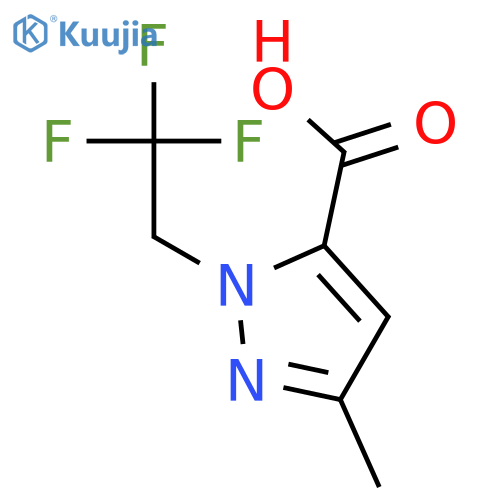 3-methyl-1-(2,2,2-trifluoroethyl)-1H-pyrazole-5-carboxylic acid structure