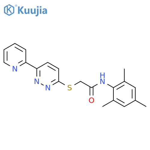 2-{6-(pyridin-2-yl)pyridazin-3-ylsulfanyl}-N-(2,4,6-trimethylphenyl)acetamide structure