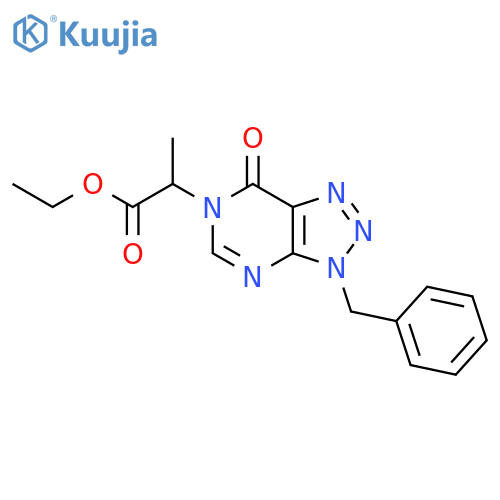 ethyl 2-{3-benzyl-7-oxo-3H,6H,7H-1,2,3triazolo4,5-dpyrimidin-6-yl}propanoate structure