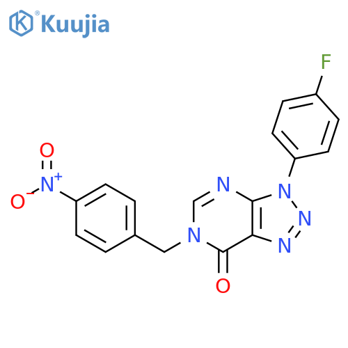 3-(4-fluorophenyl)-6-(4-nitrophenyl)methyl-3H,6H,7H-1,2,3triazolo4,5-dpyrimidin-7-one structure