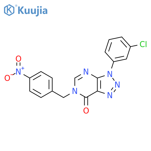 3-(3-chlorophenyl)-6-(4-nitrophenyl)methyl-3H,6H,7H-1,2,3triazolo4,5-dpyrimidin-7-one structure