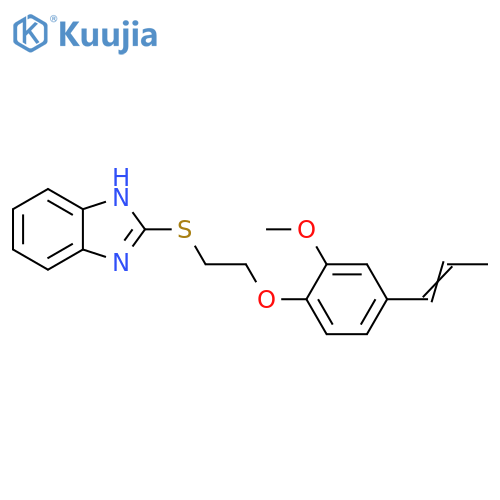 2-(2-{2-methoxy-4-(1E)-prop-1-en-1-ylphenoxy}ethyl)sulfanyl-1H-1,3-benzodiazole structure