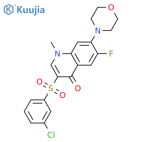 3-(3-chlorobenzenesulfonyl)-6-fluoro-1-methyl-7-(morpholin-4-yl)-1,4-dihydroquinolin-4-one structure