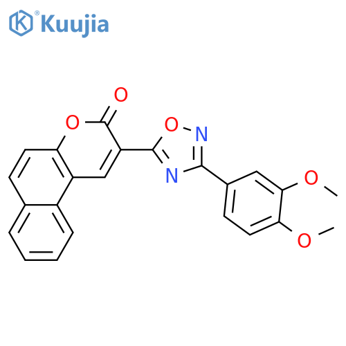 2-3-(3,4-dimethoxyphenyl)-1,2,4-oxadiazol-5-yl-3H-benzofchromen-3-one structure