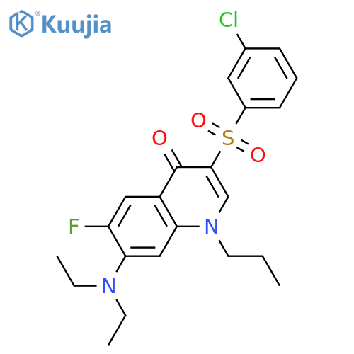 3-(3-chlorobenzenesulfonyl)-7-(diethylamino)-6-fluoro-1-propyl-1,4-dihydroquinolin-4-one structure