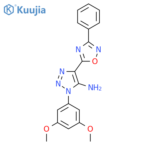 1-(3,5-dimethoxyphenyl)-4-(3-phenyl-1,2,4-oxadiazol-5-yl)-1H-1,2,3-triazol-5-amine structure