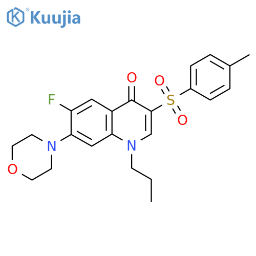 6-fluoro-3-(4-methylbenzenesulfonyl)-7-(morpholin-4-yl)-1-propyl-1,4-dihydroquinolin-4-one structure