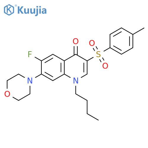 1-butyl-6-fluoro-3-(4-methylbenzenesulfonyl)-7-(morpholin-4-yl)-1,4-dihydroquinolin-4-one structure