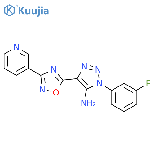 1-(3-fluorophenyl)-4-3-(pyridin-3-yl)-1,2,4-oxadiazol-5-yl-1H-1,2,3-triazol-5-amine structure