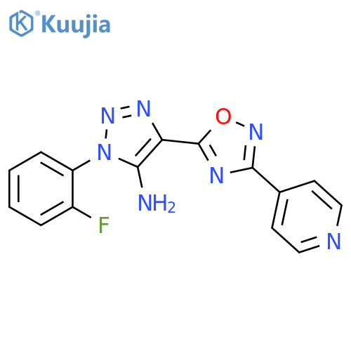 1-(2-fluorophenyl)-4-3-(pyridin-4-yl)-1,2,4-oxadiazol-5-yl-1H-1,2,3-triazol-5-amine structure