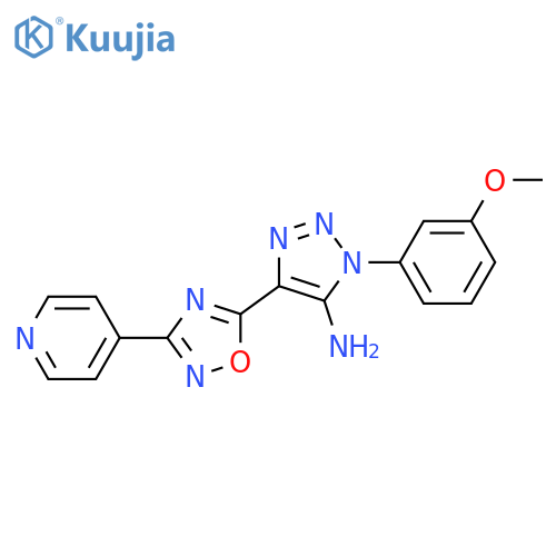 1-(3-methoxyphenyl)-4-3-(pyridin-4-yl)-1,2,4-oxadiazol-5-yl-1H-1,2,3-triazol-5-amine structure