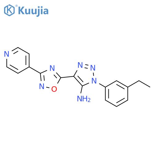 1-(3-ethylphenyl)-4-3-(pyridin-4-yl)-1,2,4-oxadiazol-5-yl-1H-1,2,3-triazol-5-amine structure