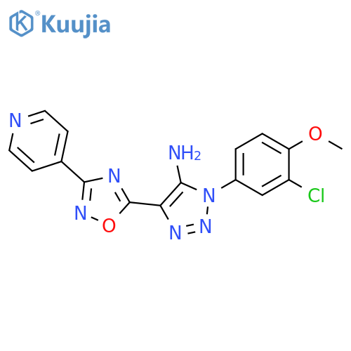 1-(3-chloro-4-methoxyphenyl)-4-3-(pyridin-4-yl)-1,2,4-oxadiazol-5-yl-1H-1,2,3-triazol-5-amine structure