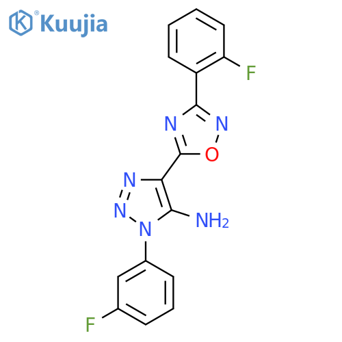 1-(3-fluorophenyl)-4-3-(2-fluorophenyl)-1,2,4-oxadiazol-5-yl-1H-1,2,3-triazol-5-amine structure