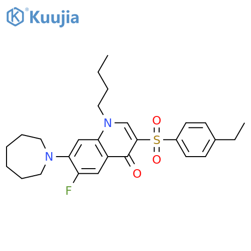 7-(azepan-1-yl)-1-butyl-3-(4-ethylbenzenesulfonyl)-6-fluoro-1,4-dihydroquinolin-4-one structure