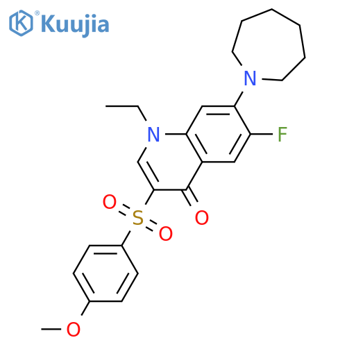 7-(azepan-1-yl)-1-ethyl-6-fluoro-3-(4-methoxybenzenesulfonyl)-1,4-dihydroquinolin-4-one structure