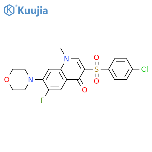 3-(4-chlorobenzenesulfonyl)-6-fluoro-1-methyl-7-(morpholin-4-yl)-1,4-dihydroquinolin-4-one structure