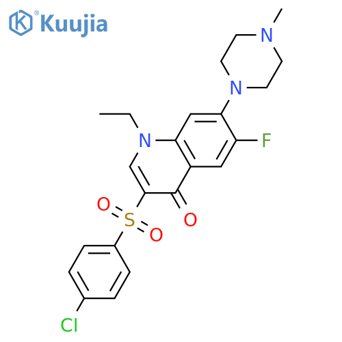3-(4-chlorobenzenesulfonyl)-1-ethyl-6-fluoro-7-(4-methylpiperazin-1-yl)-1,4-dihydroquinolin-4-one structure