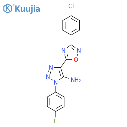 4-3-(4-chlorophenyl)-1,2,4-oxadiazol-5-yl-1-(4-fluorophenyl)-1H-1,2,3-triazol-5-amine structure