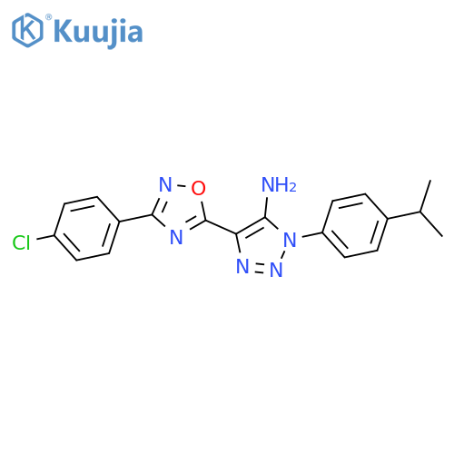 4-3-(4-chlorophenyl)-1,2,4-oxadiazol-5-yl-1-4-(propan-2-yl)phenyl-1H-1,2,3-triazol-5-amine structure
