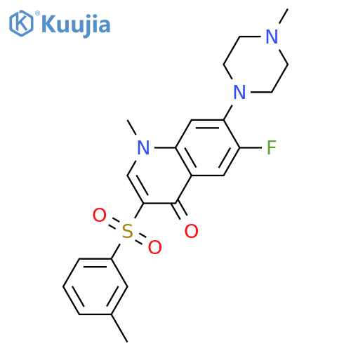 6-fluoro-1-methyl-3-(3-methylbenzenesulfonyl)-7-(4-methylpiperazin-1-yl)-1,4-dihydroquinolin-4-one structure
