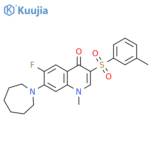 7-(azepan-1-yl)-6-fluoro-1-methyl-3-(3-methylbenzenesulfonyl)-1,4-dihydroquinolin-4-one structure