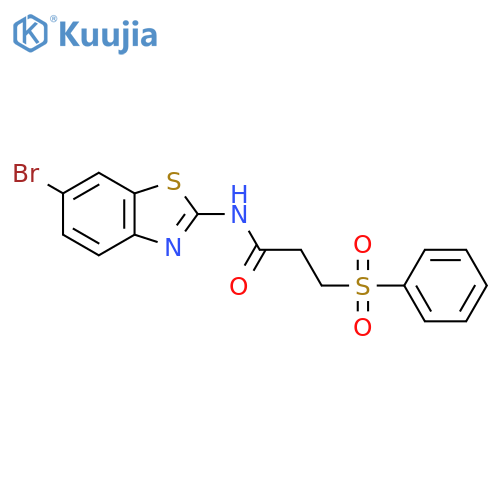 3-(benzenesulfonyl)-N-(6-bromo-1,3-benzothiazol-2-yl)propanamide structure