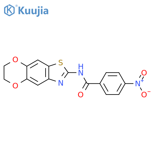 N-{10,13-dioxa-4-thia-6-azatricyclo7.4.0.0^{3,7}trideca-1,3(7),5,8-tetraen-5-yl}-4-nitrobenzamide structure