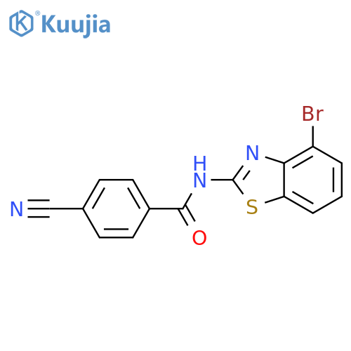 N-(4-bromo-1,3-benzothiazol-2-yl)-4-cyanobenzamide structure