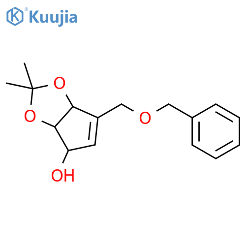(3aS,6aR)-6-(benzyloxymethyl)-2,2-dimethyl-4,6a-dihydro-3aH-cyclopenta[d][1,3]dioxol-4-ol structure