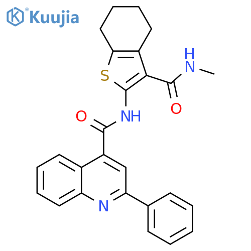N-3-(methylcarbamoyl)-4,5,6,7-tetrahydro-1-benzothiophen-2-yl-2-phenylquinoline-4-carboxamide structure